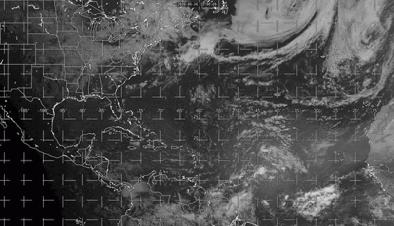 A loop of visible satellite images from the GOES-East weather satellite